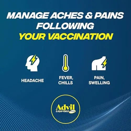 Advil Liqui-Gels Minis Pain Reliever and Fever Reducer, Pain Medicine for Adults with Ibuprofen 200mg for Pain Relief - 80 Liquid Filled Capsules - Maple Wellness Supplements