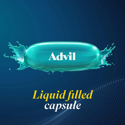 Advil Liqui-Gels Pain Reliever and Fever Reducer, Pain Medicine for Adults with Ibuprofen 200mg for Headache, Backache, Menstrual Pain and Joint Pain Relief - 50x2 Liquid Filled Capsules - Maple Wellness Supplements