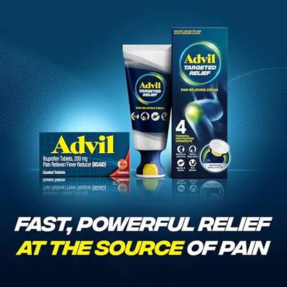 Advil Pain Reliever and Fever Reducer, Ibuprofen 200mg for Pain Relief - 50 Coated Tablets - Maple Wellness Supplements