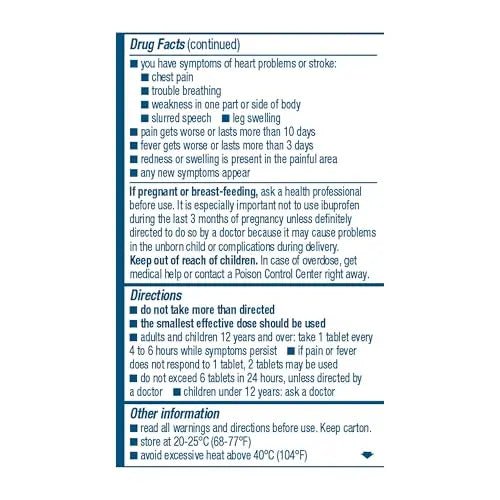 Advil Pain Reliever and Fever Reducer, Ibuprofen 200mg for Pain Relief - 50 Coated Tablets - Maple Wellness Supplements