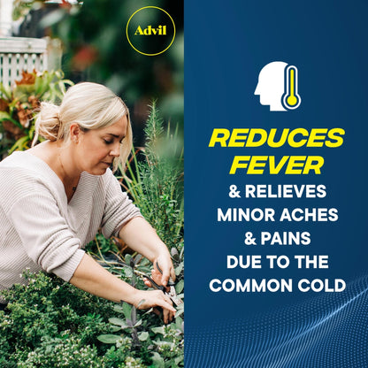 Advil Pain Reliever and Fever Reducer, Pain Relief Medicine with Ibuprofen 200mg for Headache, Backache, Menstrual Pain and Joint Pain Relief - 10 Coated Tablets - Maple Wellness Supplements