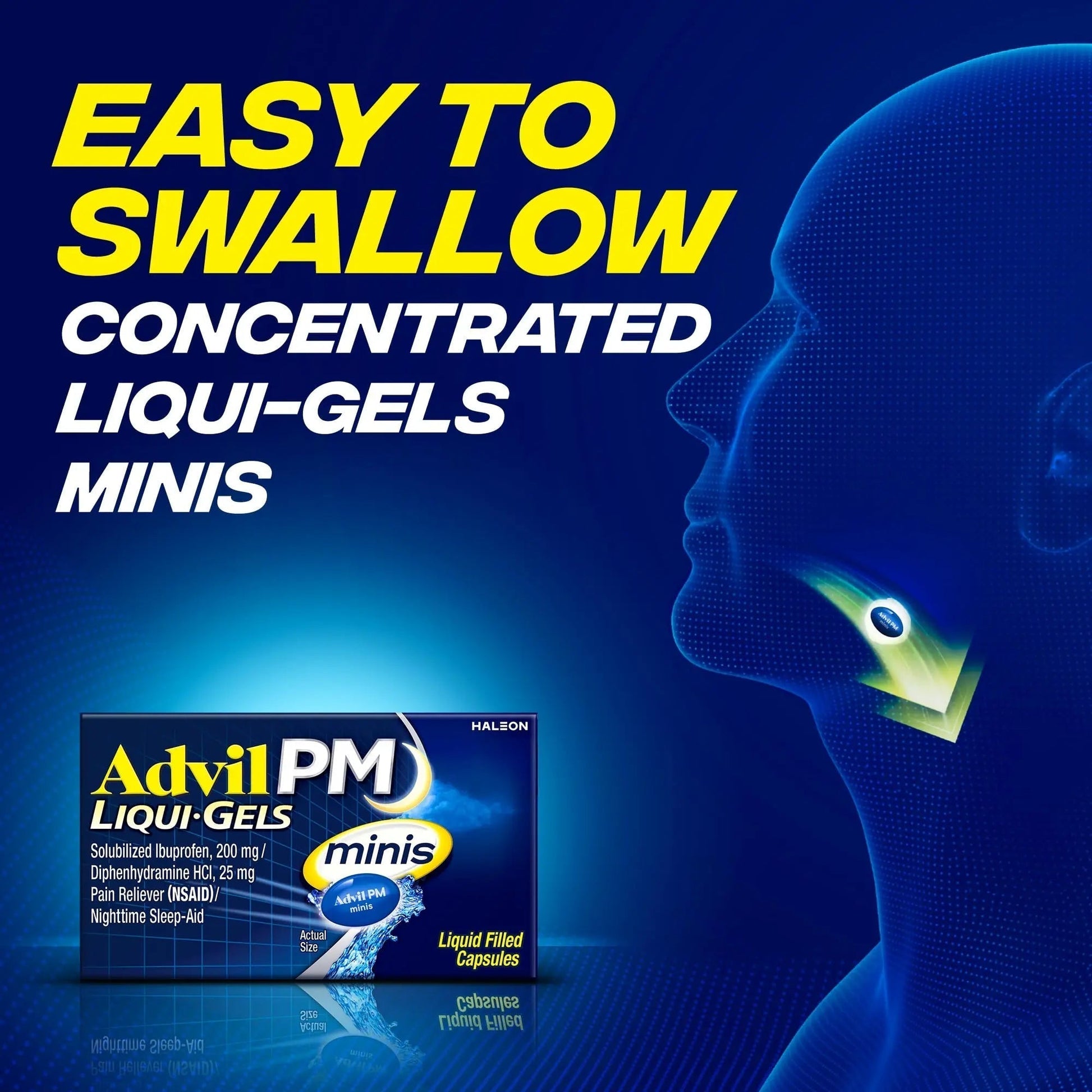 Advil PM Liqui-Gels Minis, 80 Liquid Filled Capsules - Maple Wellness Supplements