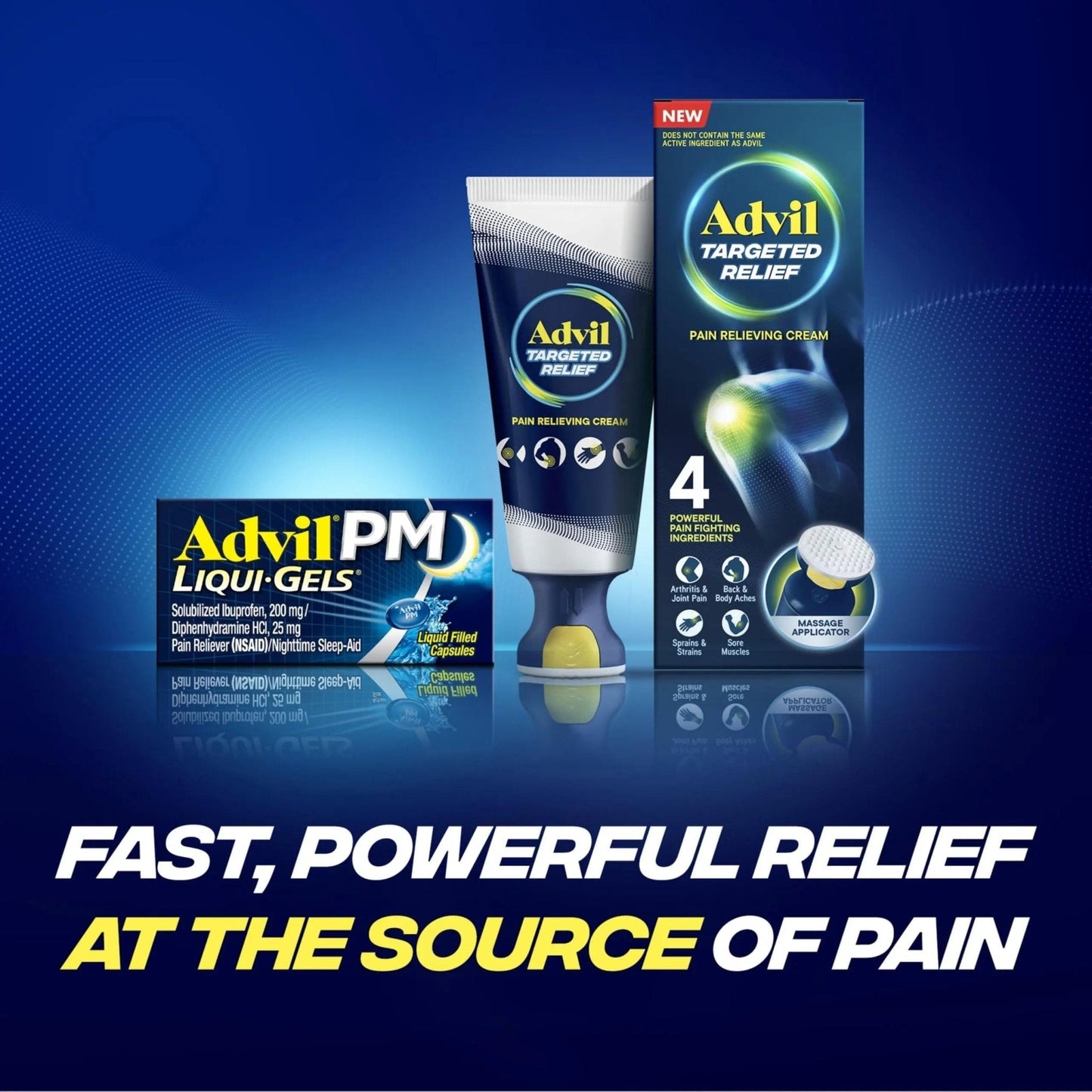 Advil PM Liqui-Gels Pain Reliever and Nighttime Sleep Aid, Pain Medicine with Ibuprofen for Pain Relief and Diphenhydramine HCL for a Sleep Aid - 2x80 Liquid Filled Capsules - Maple Wellness Supplements