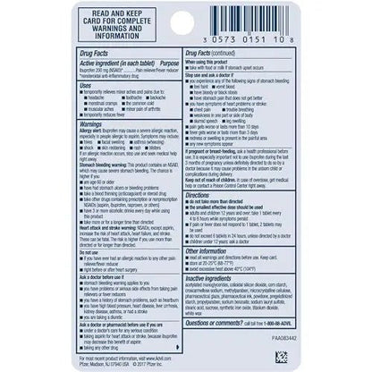 Advil PM Pain Reliever and Nighttime Sleep Aid, Ibuprofen for Pain Relief and Diphenhydramine Citrate for a Sleep Aid - 120 Coated Caplets and Pain Reliever and Fever Reducer, 10 Count Tablets - Maple Wellness Supplements