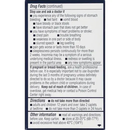 Advil PM Pain Reliever and Nighttime Sleep Aid, Pain Medicine with Ibuprofen for Pain Relief and Diphenhydramine Citrate for a Sleep Aid - 40 Coated Caplets - Maple Wellness Supplements