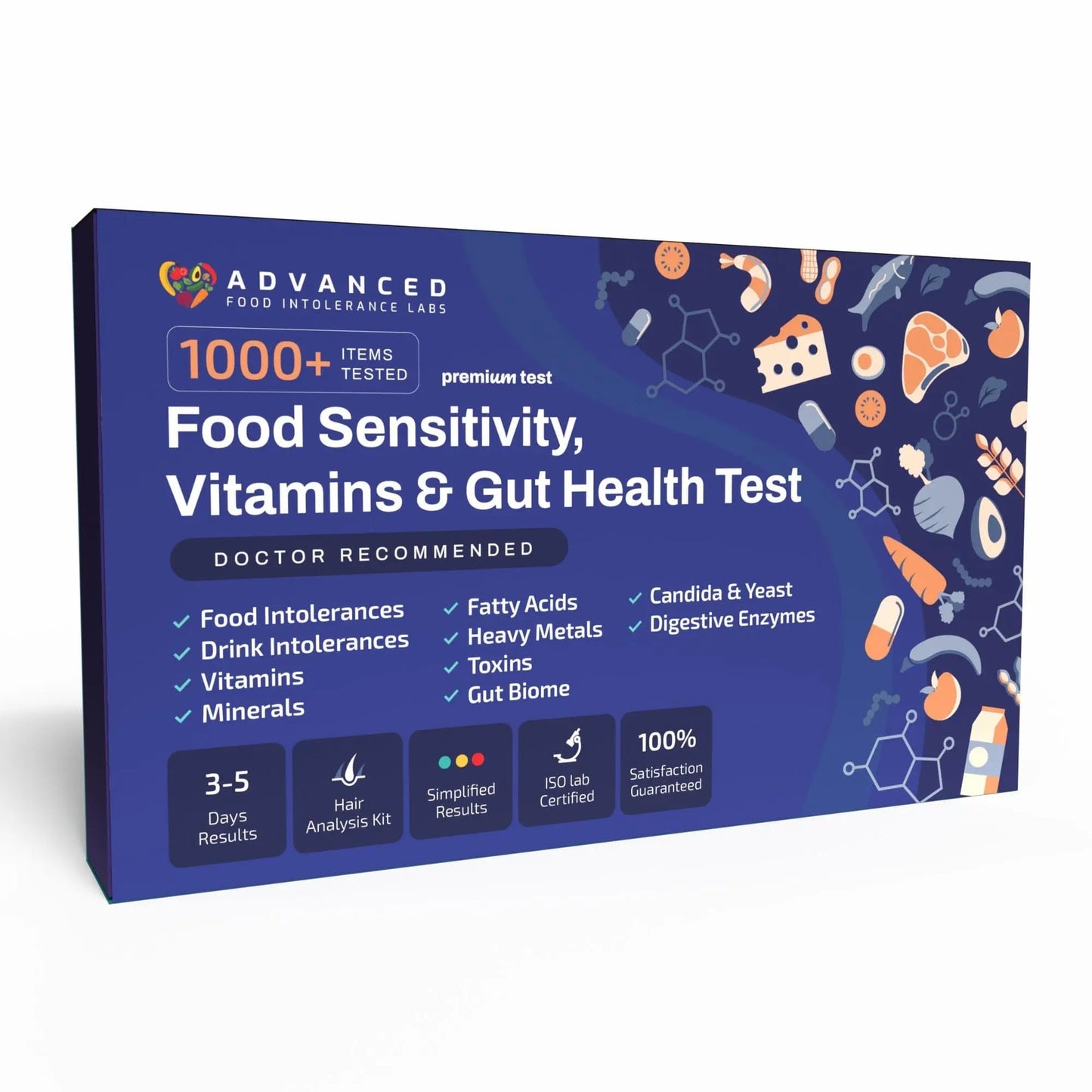 AFIL 1000+ Foods, Drinks, Vitamins, Gut, At-Home Wellness Test Kit, Trusted Hair Analysis for Adults & Kids, At-Home Health Non-Invasive, Gluten, Dairy Health Wellness Indicators - Maple Wellness Supplements