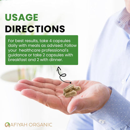 Afiyah Organic - Premium Quality Costus Igneus (Insulin Plant) Capsules - Easy to Swallow 120 Veggie Capsules (1 Month Supply) - Made in the USA - Including Complete Health Support Program - Maple Wellness Supplements