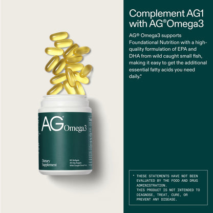 AG1 Omega 3 Fish Oil Softgels – 2000mg EPA & DHA from Wild-Caught Fish, Supports Heart, Brain & Joint Health | 90 Capsules | Athletic Greens Supplement - Maple Wellness Supplements