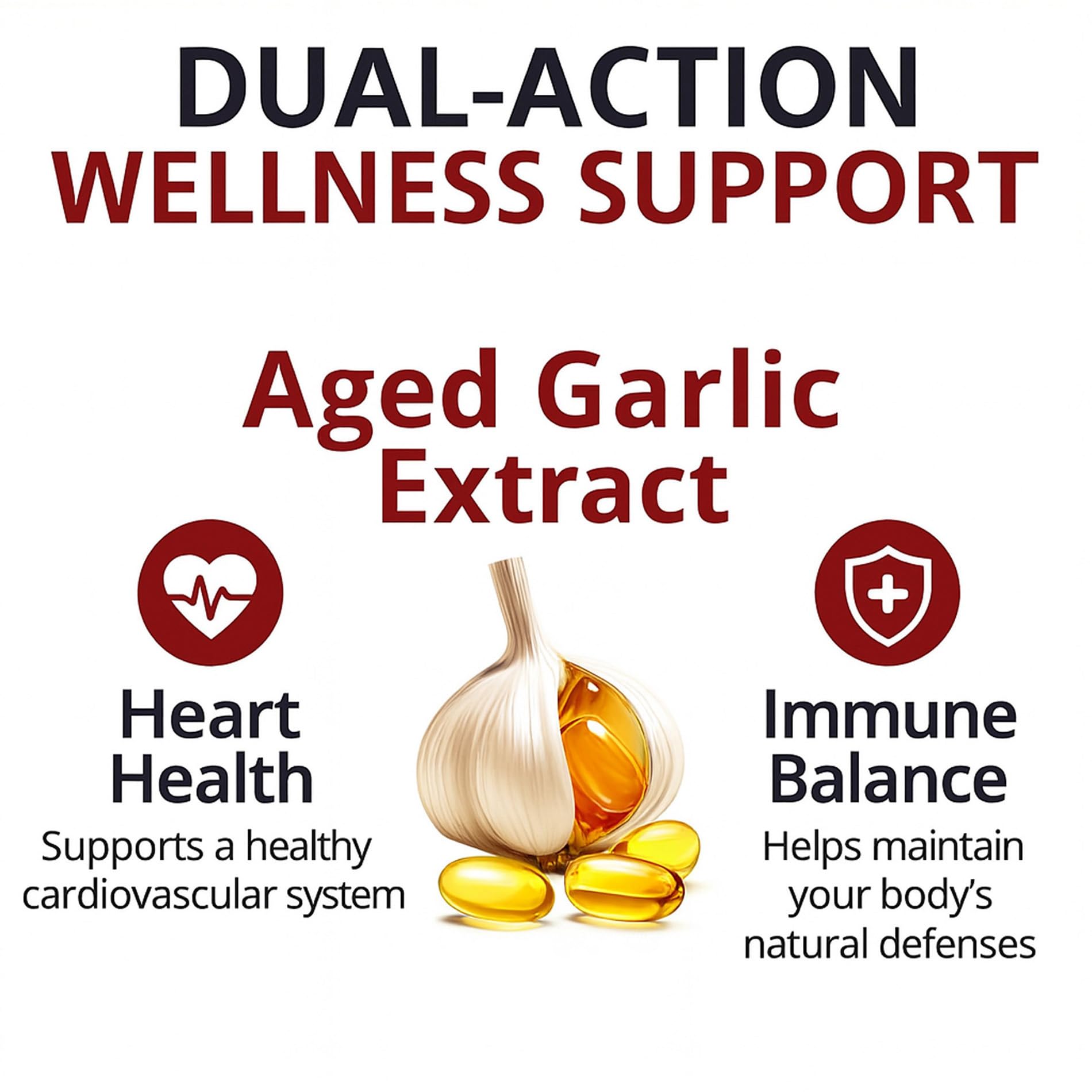 Aged Garlic Extract – 300 Count Odorless Garlic Supplement for Heart & Immune Support – Non-GMO, All-Natural Softgels, 2-Year Matured for Antioxidant Wellness (1) - Maple Wellness Supplements