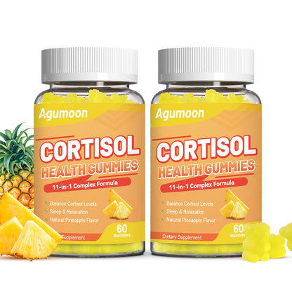 Agumoon Cortisol Gummies for Women, Cortisol Supplements with Ashwagandha, Magnesium, L-theanine, for Relaxation and Mood Support - 120 Gummies - Maple Wellness Supplements