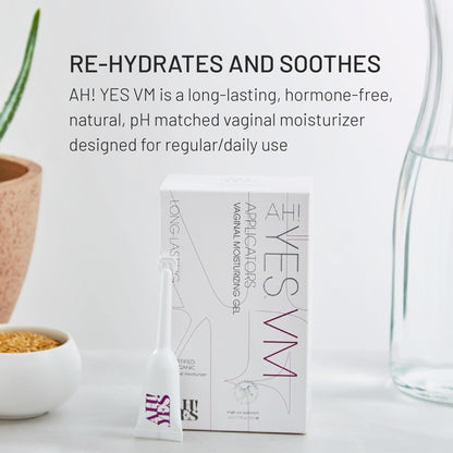 AH! YES® Long Lasting Vaginal Moisturizer for Vaginal Dryness, Water Based & Estrogen-Free, 6 Pre-Filled Applicators - Maple Wellness Supplements