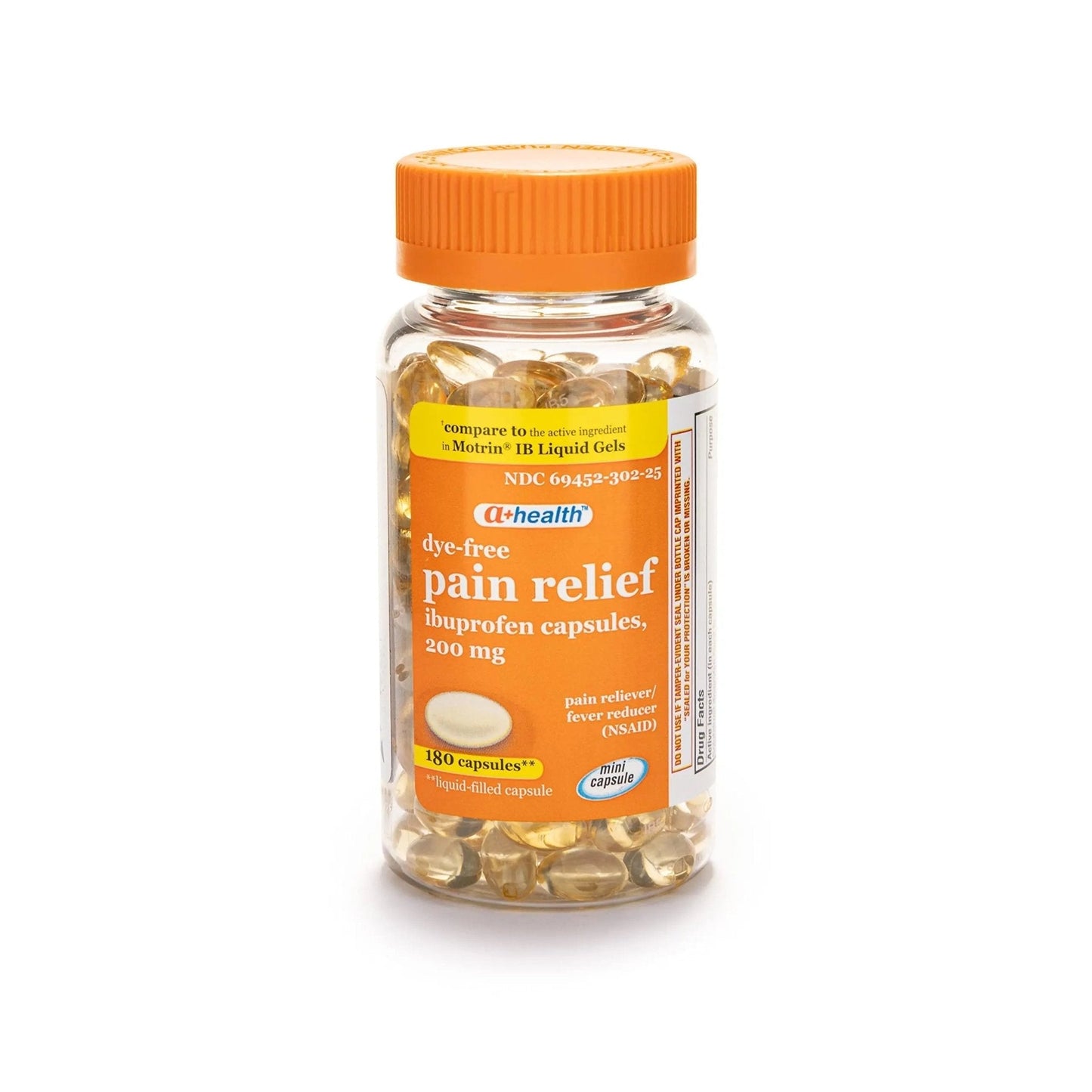 A+Health Dye-Free Ibuprofen 200 Mg Mini Softgels, Pain Reliever/Fever Reducer (NSAID), 180 Count - Maple Wellness Supplements