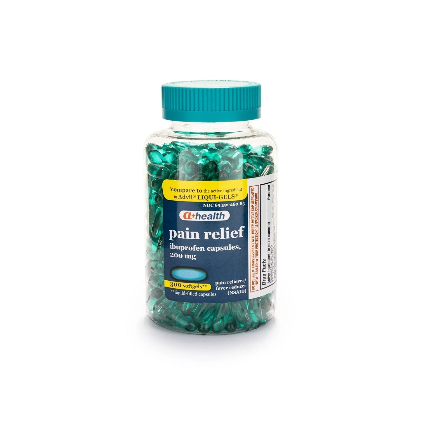 A+Health Ibuprofen 200 Mg Softgels, Pain Reliever/Fever Reducer (NSAID), 300 Count - Maple Wellness Supplements