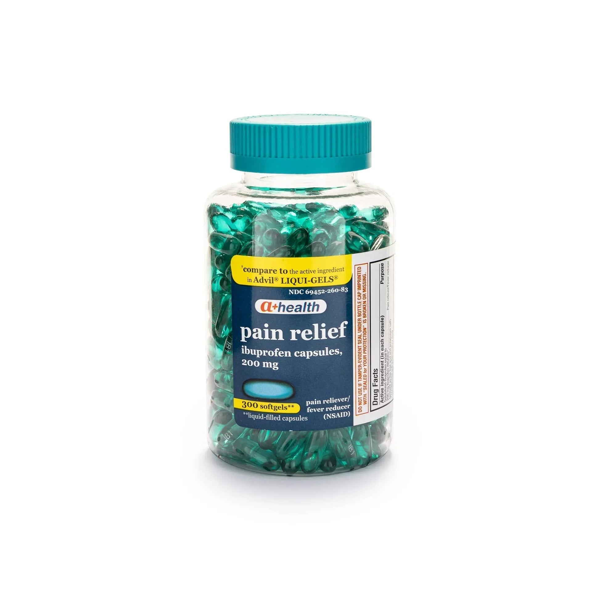 A+Health Ibuprofen 200 Mg Softgels, Pain Reliever/Fever Reducer (NSAID), 300 Count - Maple Wellness Supplements