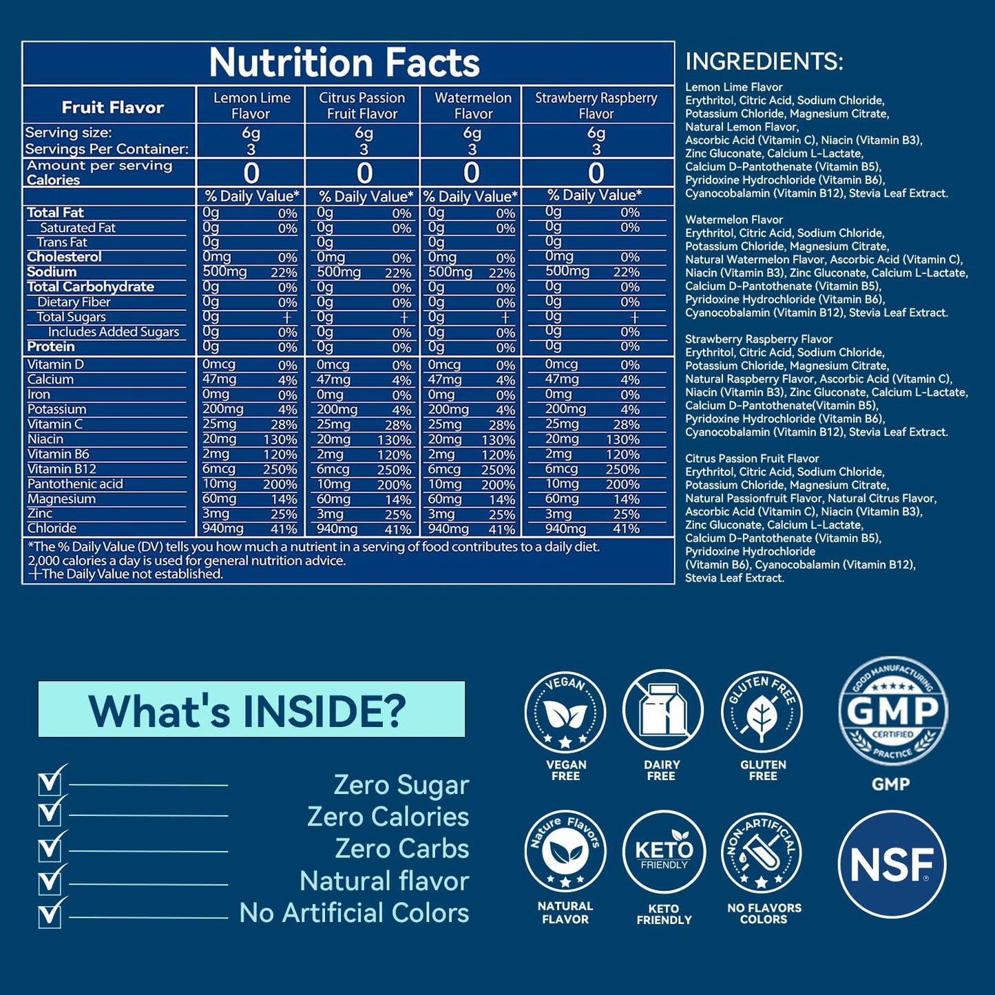 Aibiodi Electrolytes Powder Packets - Sugar Free & Zero Calorie Liquid Daily IV Drink Mix - Instant Hydration & Energy Supplement with 6 Electrolytes and 5 Vitamins - Maple Wellness Supplements