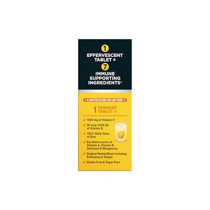Airborne 1000mg Vitamin C with Vitamin D & Zinc, Sugar Free Multivitamin Immune Support Supplement, Antioxidants Vitamins A C & Vitamin E - Maple Wellness Supplements
