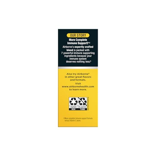 Airborne 1000mg Vitamin C with Vitamin D & Zinc, Sugar Free Multivitamin Immune Support Supplement, Antioxidants Vitamins A C & Vitamin E - Maple Wellness Supplements