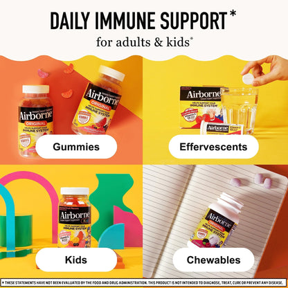 Airborne Elderberry + Zinc & Vitamin C Gummies For Adults, Immune Support Vitamin D & Zinc Gummies With Powerful Antioxidant Vitamins C D & E - Maple Wellness Supplements