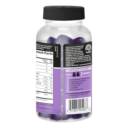 Airborne Elderberry + Zinc & Vitamin C Gummies For Adults, Immune Support Vitamin D & Zinc Gummies With Powerful Antioxidant Vitamins C D & E - Maple Wellness Supplements