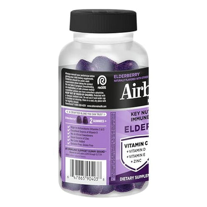 Airborne Elderberry + Zinc & Vitamin C Gummies For Adults, Immune Support Vitamin D & Zinc Gummies With Powerful Antioxidant Vitamins C D & E - Maple Wellness Supplements