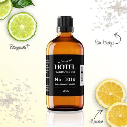 AirScent Hotel Diffuser Oil No. 1014 - The Iconic 5-Star Hotel Coastal Blend - Lemon Bergamot Sea Breeze - Fragrance Oil for Ultrasonic and Waterless Diffusers and Crafting - 500 mL - Maple Wellness Supplements