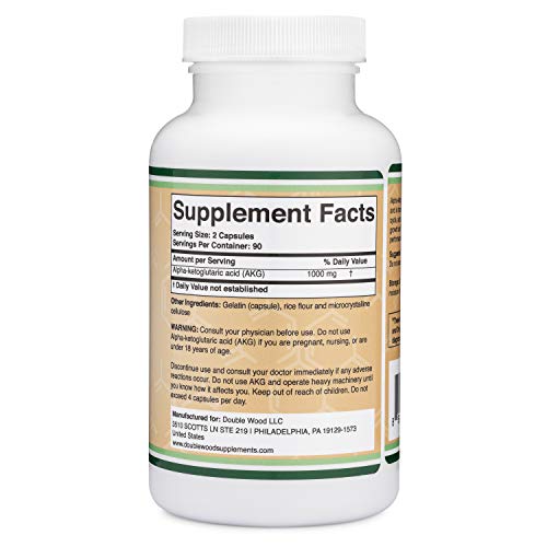 AKG Supplement (Alpha Ketoglutaric Acid) 1,000mg Per Serving (180 Capsules) Different - Maple Wellness Supplements