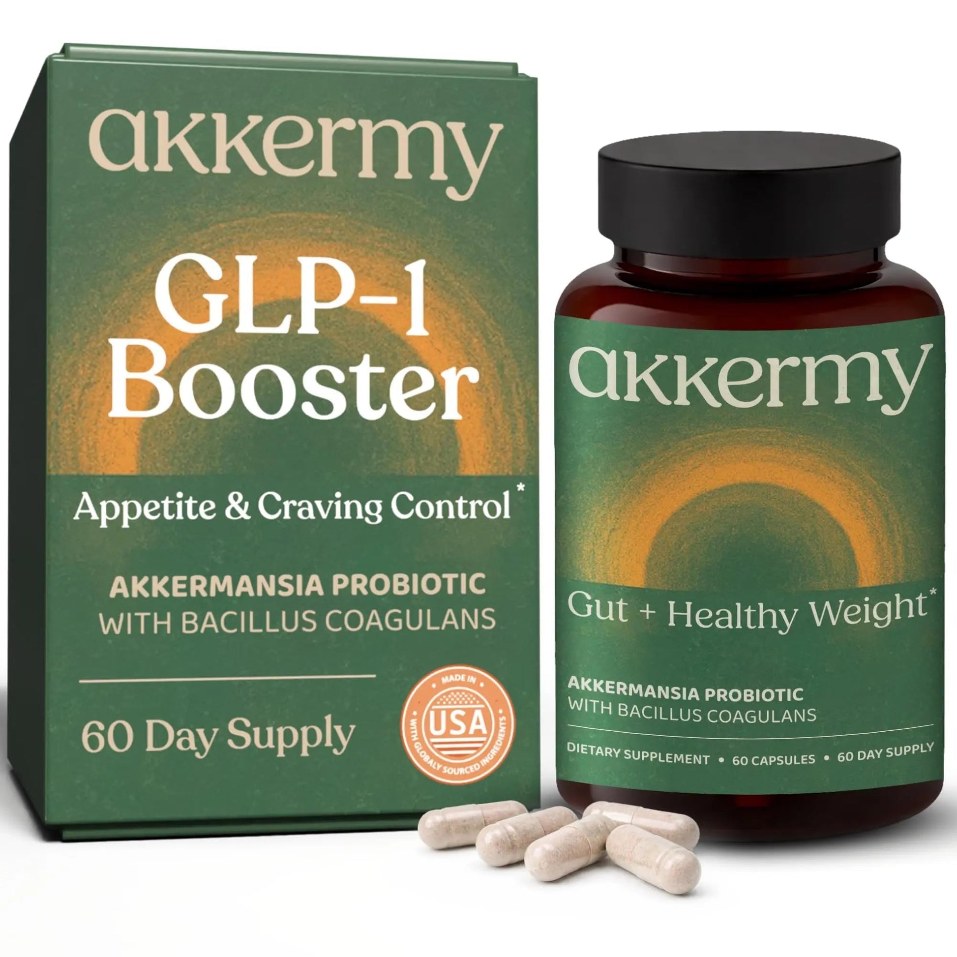 Akkermansia Probiotic for Appetite Suppressant & Craving Control | Increases GLP-1 for Weight Loss | 60 Day Supply | Made in USA | Bacillus Coagulans, B2, D3 & Chromium | SIBO Friendly, Vegan - Maple Wellness Supplements
