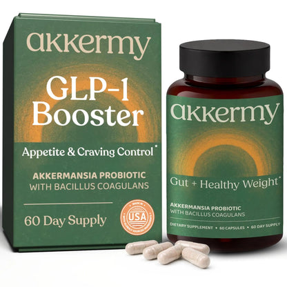 Akkermansia Probiotic for Appetite Suppressant & Craving Control | Increases GLP-1 for Weight Loss | 60 Day Supply | Made in USA | Bacillus Coagulans, B2, D3 & Chromium | SIBO Friendly, Vegan - Maple Wellness Supplements