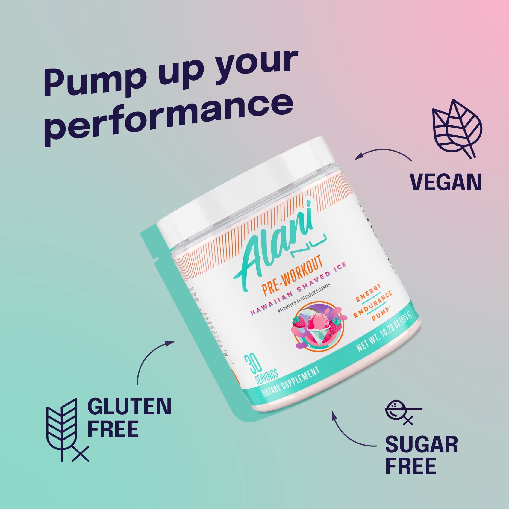 Alani Nu Pre Workout Powder Hawaiian Shaved ICE, Amino Energy Boost, Endurance Supplement, Sugar Free, 200mg Caffeine - Maple Wellness Supplements
