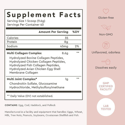 Alaya Multi Collagen Powder - Type I, II, III, V, X Hydrolyzed Collagen Peptides Protein Powder Supplement with MSM - Maple Wellness Supplements