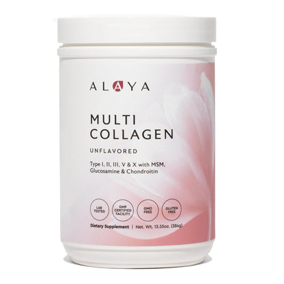Alaya Multi Collagen Powder - Type I, II, III, V, X Hydrolyzed Collagen Peptides Protein Powder Supplement with MSM - Maple Wellness Supplements