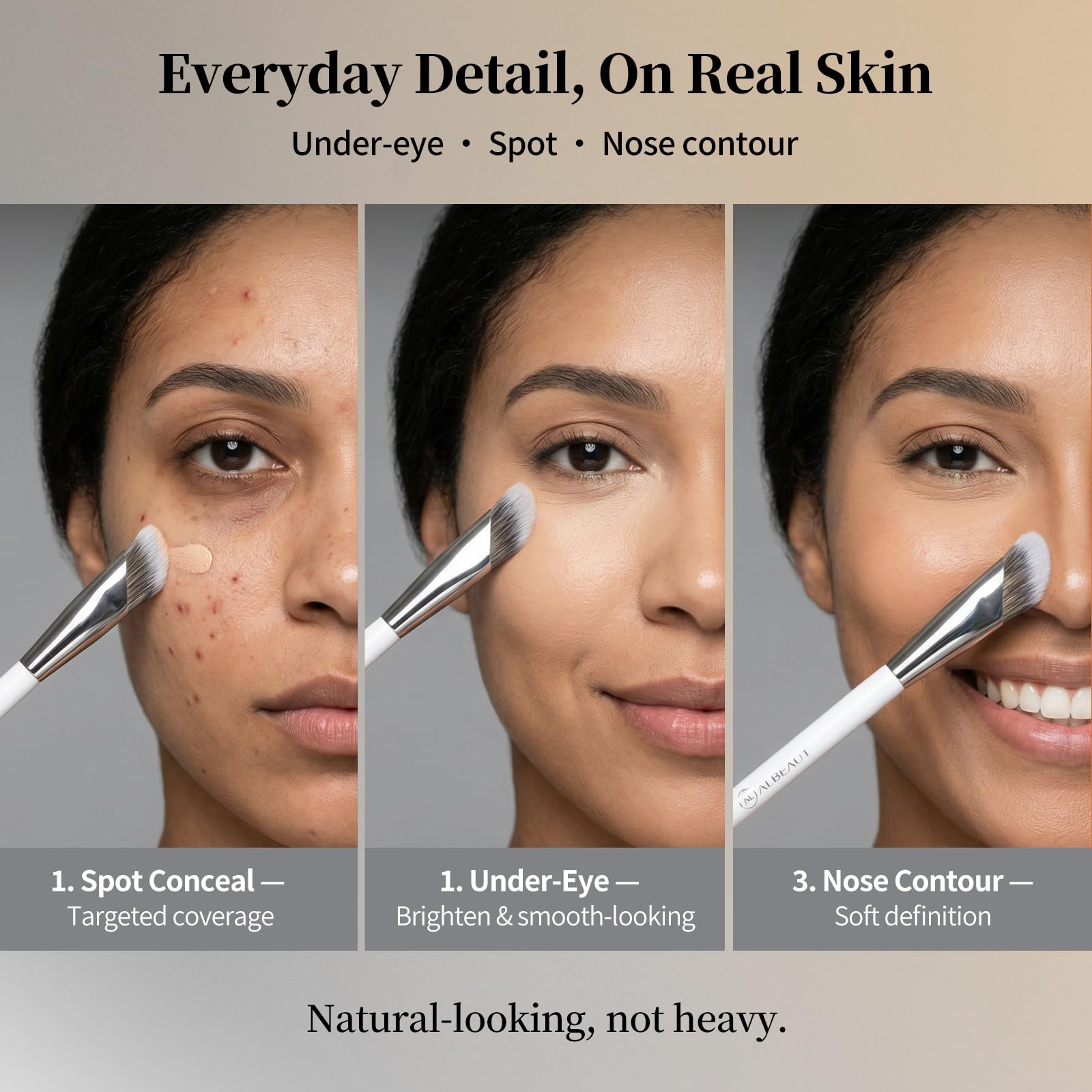 Albeaut Concealer Brush, Angled Under Eye Makeup Small Foundation Precision Face Blending Brush (193 concealer brush) - Maple Wellness Supplements
