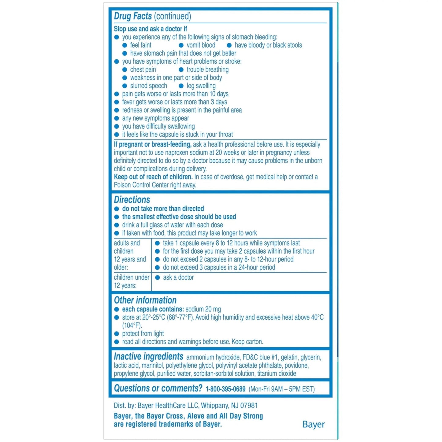 Aleve Liquid Capsules, Naproxen Sodium Capsules 220 mg (NSAID), Pain Reliever/Fever Reducer, Fast Pain Relief, 120 Count - Maple Wellness Supplements