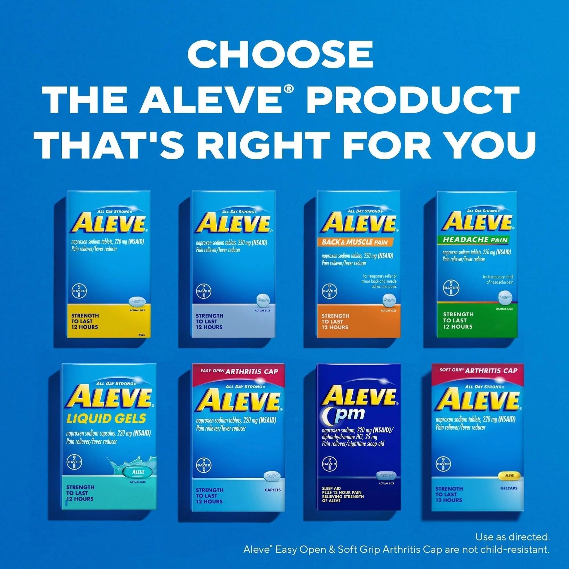 Aleve Pain Relief Naproxen Sodium Caplets ‐ 50 Count - Maple Wellness Supplements