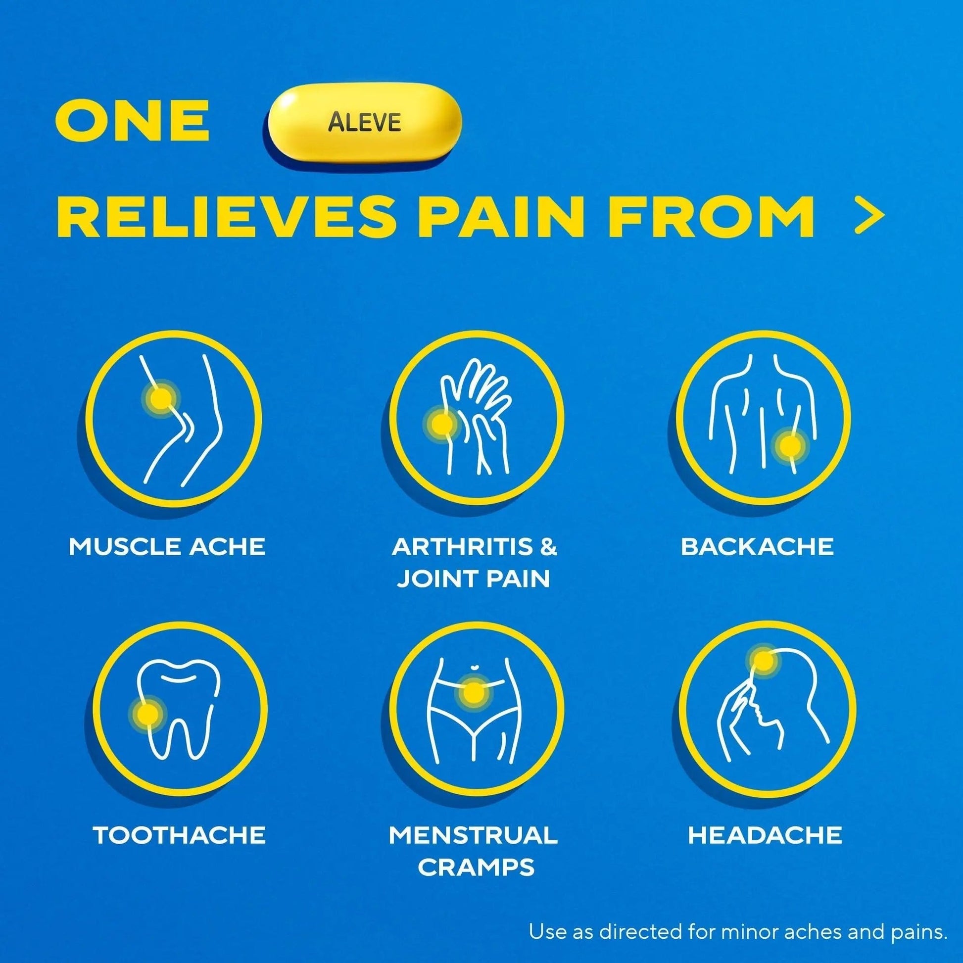 Aleve Pain Reliever & Fever Reducer Gelcaps, Naproxen Sodium, Headache and Back and Body Pain Relief Medicine, for Adults and Children Ages 12 and Up, 90 Count - Maple Wellness Supplements