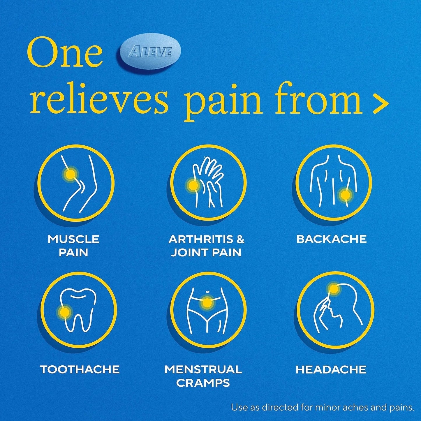 Aleve Pain Reliever & Fever Reducer Naproxen Sodium Caplets, Body Pain Relief, 270 Count - Maple Wellness Supplements