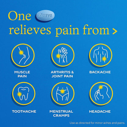 Aleve Pain Reliever & Fever Reducer Naproxen Sodium Caplets, Body Pain Relief, 270 Count - Maple Wellness Supplements