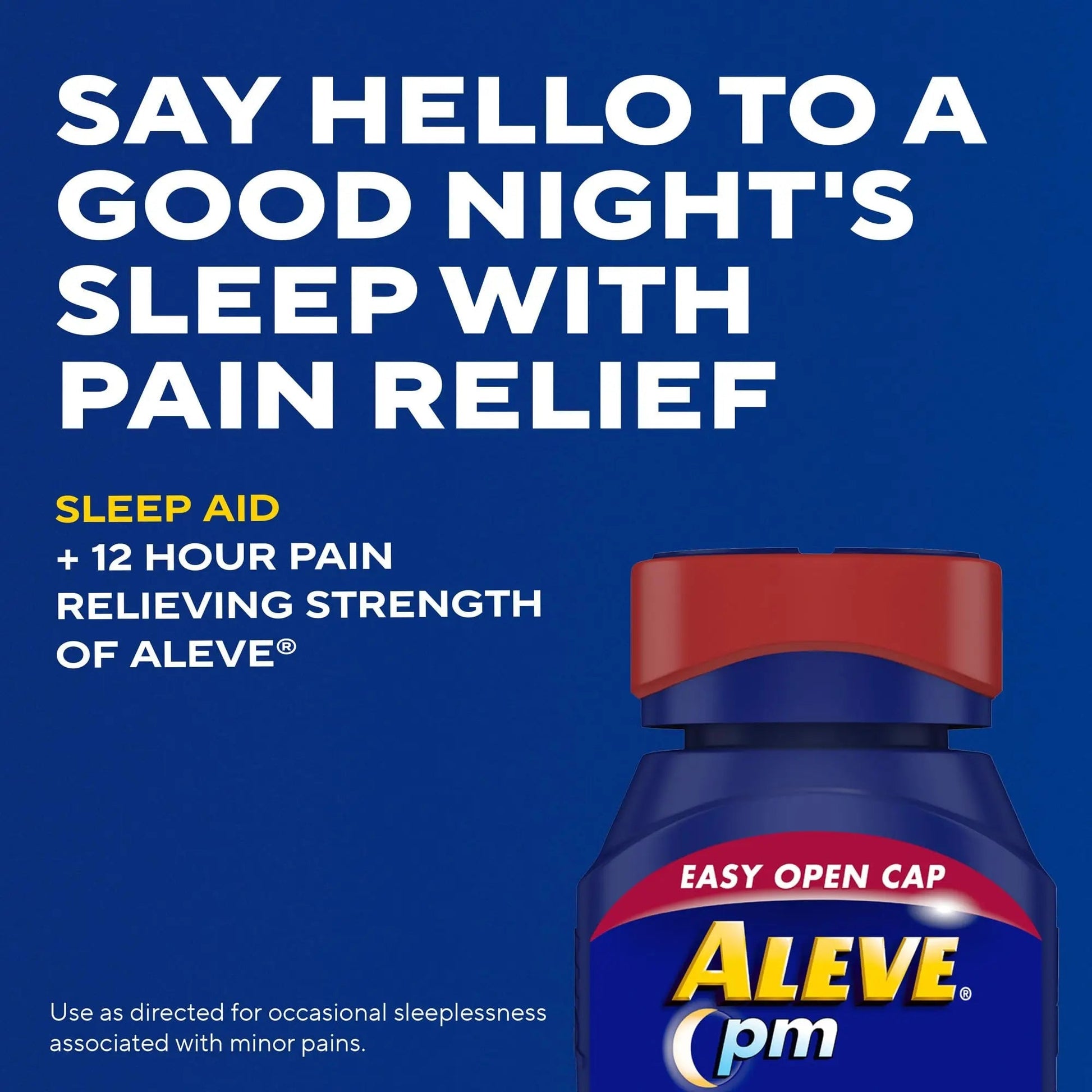 Aleve PM Sleep Aid Plus Pain Reliever Caplets, Naproxen Sodium & Diphenhydramine HCl, Nighttime, 120 Count - Maple Wellness Supplements