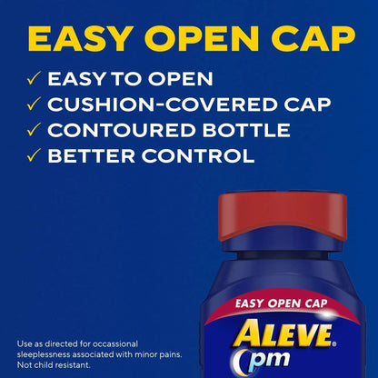 Aleve PM Sleep Aid Plus Pain Reliever Caplets, Naproxen Sodium & Diphenhydramine HCl, Nighttime, 120 Count - Maple Wellness Supplements