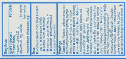 Aleve Tablets with Naproxen Sodium, 220mg (NSAID) Pain Reliever/Fever Reducer, 24 Count, Blue - Maple Wellness Supplements