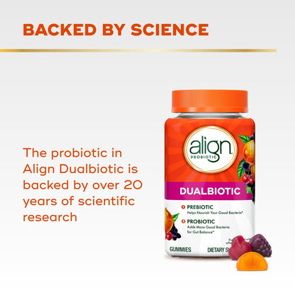 Align Dualbiotic, Prebiotics and Probiotics for Women and Men, Probiotics for Digestive Health, Prebiotics Help Nourish Good Bacteria - Maple Wellness Supplements