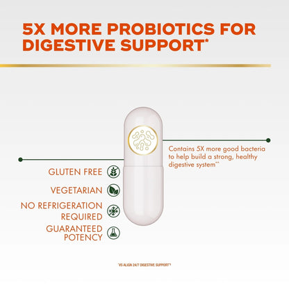 Align Probiotic, Extra Strength, Probiotics for Women and Men, Probiotics for Men, Probiotic Capsules have 5X CFUs, 42 Capsules - Maple Wellness Supplements