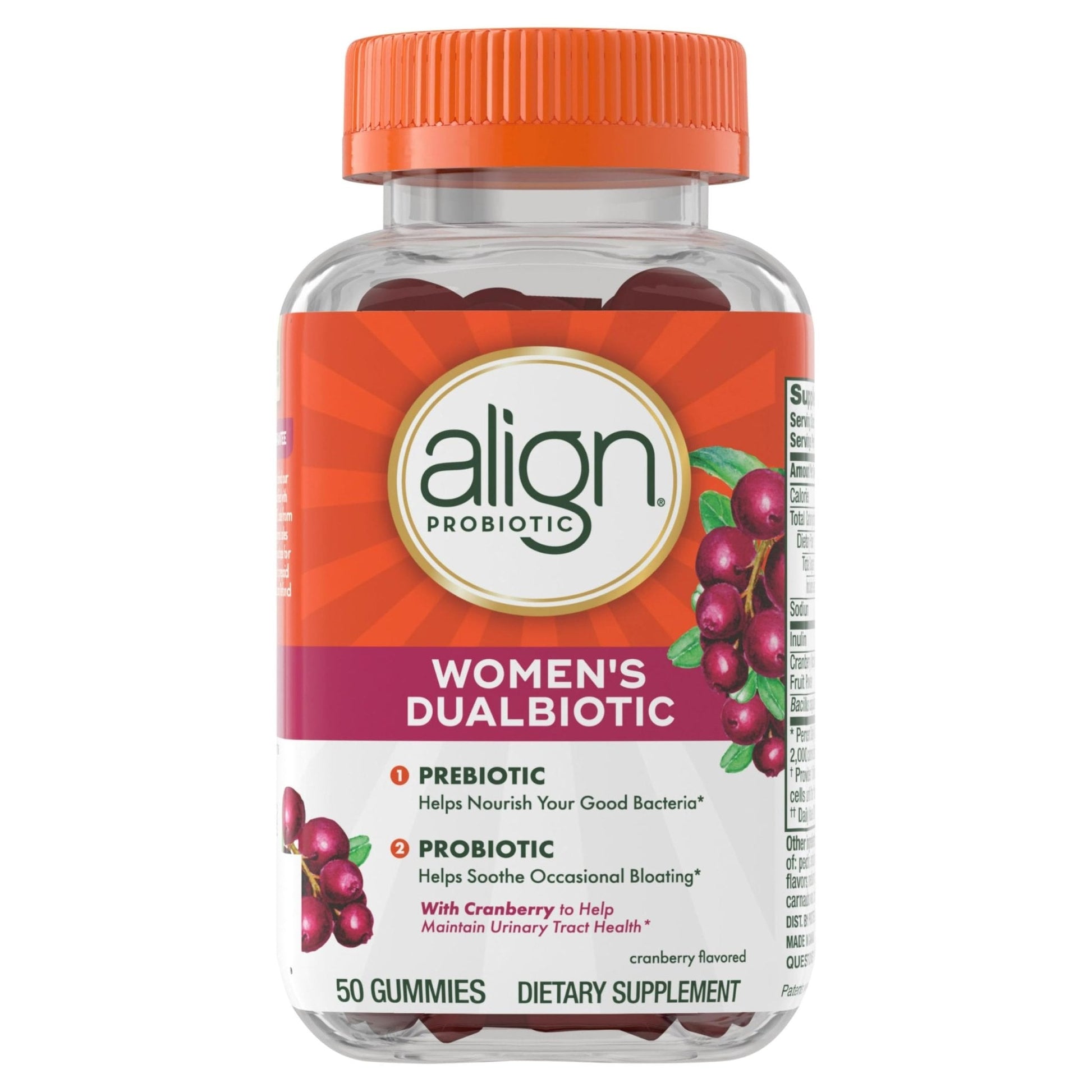 Align Probiotic, Women's Dualbiotic, Womens Probiotic Gummies, Prebiotics and Probiotics for Women, with Cranberry for Urinary Tract Health - Maple Wellness Supplements