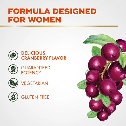 Align Probiotic, Women's Dualbiotic, Womens Probiotic Gummies, Prebiotics and Probiotics for Women, with Cranberry for Urinary Tract Health*, Cranberry Flavor, 90 Gummies - Maple Wellness Supplements