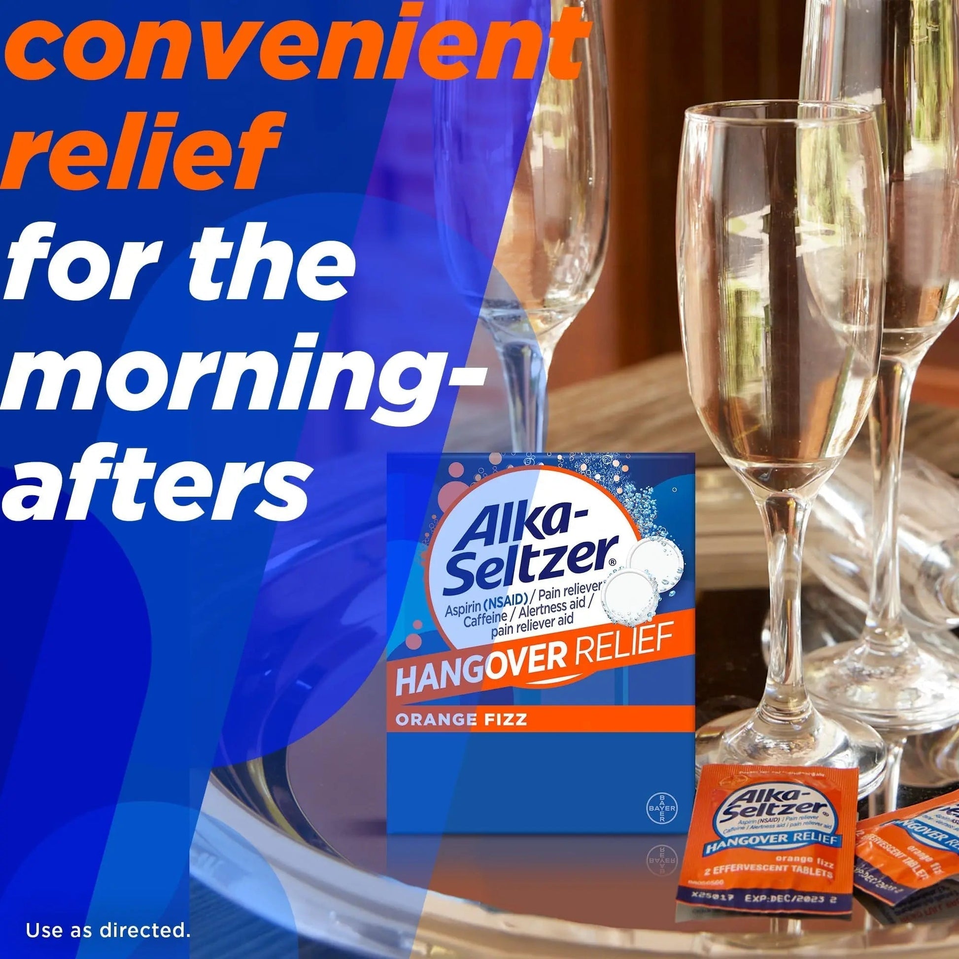 Alka-Seltzer Hangover Relief Tablets, Fast Relief Starts In About 15 Minutes for Headaches, Body Aches & Mental Fatigue, Bachelorette & Bachelor Party Packs 60 Count (3 Boxes, 20 Tablets Each) - Maple Wellness Supplements