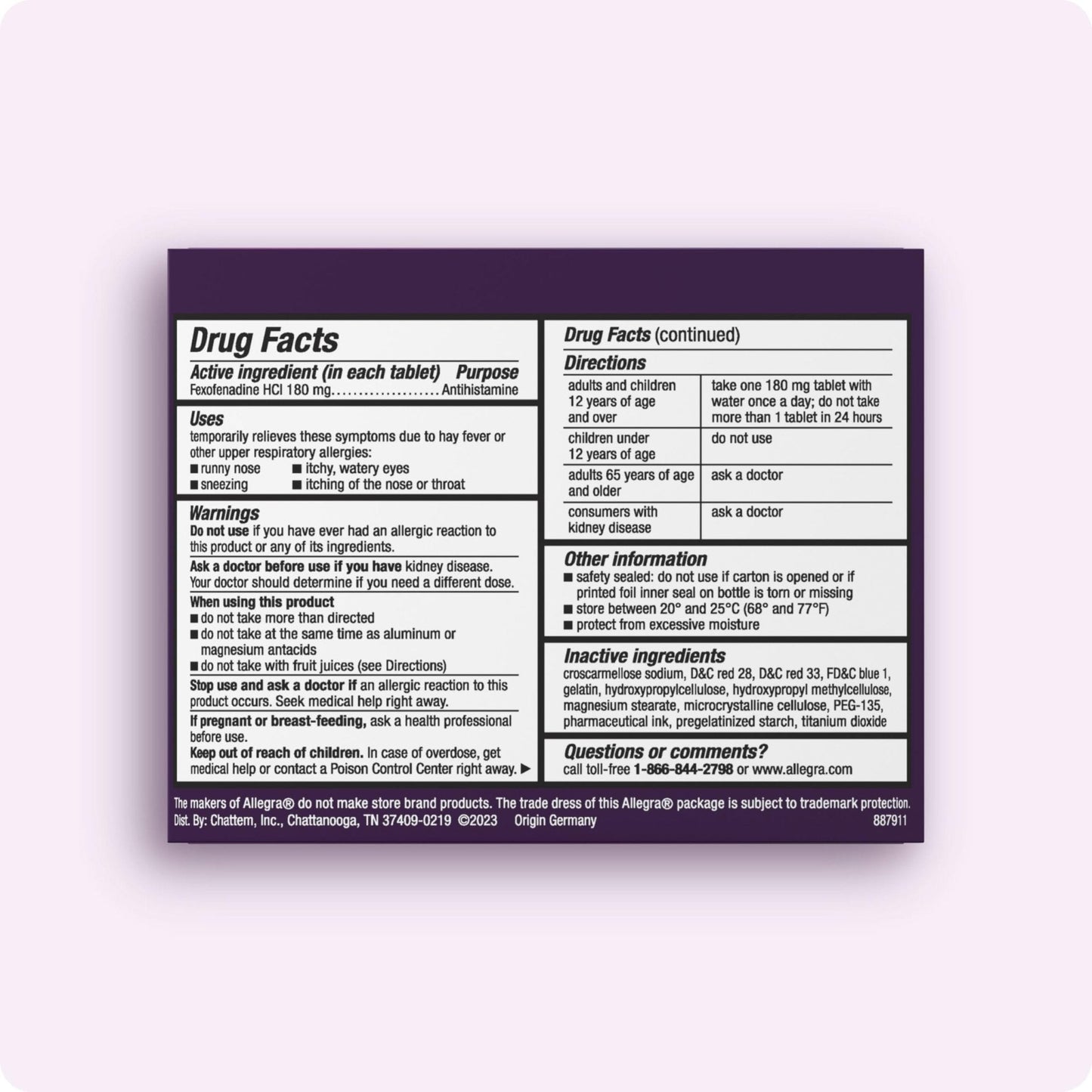 Allegra Adult 24-Hour Allergy Relief Gelcaps, Non-Drowsy Indoor and Outdoor Allergy Medicine, 180 mg Fexofenadine HCI Antihistamine Pill, 60 Count Plus 1 Count Travel Pack - Maple Wellness Supplements