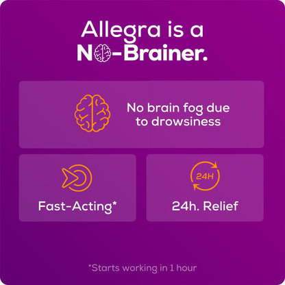 Allegra Adult 24-Hour Allergy Relief Tablets, Non-Drowsy Indoor and Outdoor Allergy Medicine, 180 mg Fexofenadine HCI Antihistamine Pill, 90 Count Plus 1 Count Travel Pack - Maple Wellness Supplements