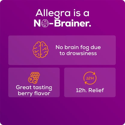 Allegra Children's 12-Hour Allergy Relief Liquid, Non-Drowsy Indoor and Outdoor Allergy Medicine, 30 mg Fexofenadine HCI Antihistamine for Kids, Berry Flavor, 8 oz - Maple Wellness Supplements
