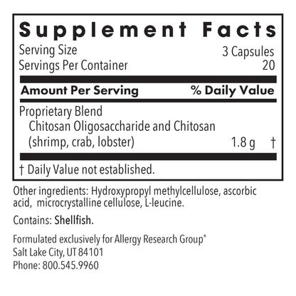 Allergy Research Group MicroChitosan Supplement - Chitosan, Chitosan Oligosaccharide, Cleansing Support Binder, Enhanced Detoxification - Maple Wellness Supplements