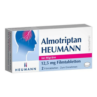 Almotriptan HEUMANN for Migraine 12.5 mg film-coated tablets, 2 pcs - Maple Wellness Supplements